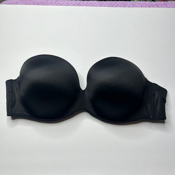 Cacique Black Strapless Lined Bra 44C - Picture 2 of 6